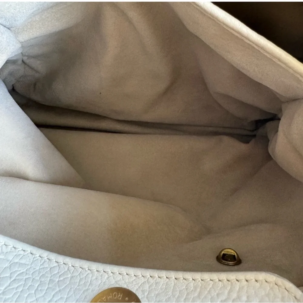 Brahmin Vintage UNIQUE Beige/Cream Miramonte Floral Canvas Crossbody Purse